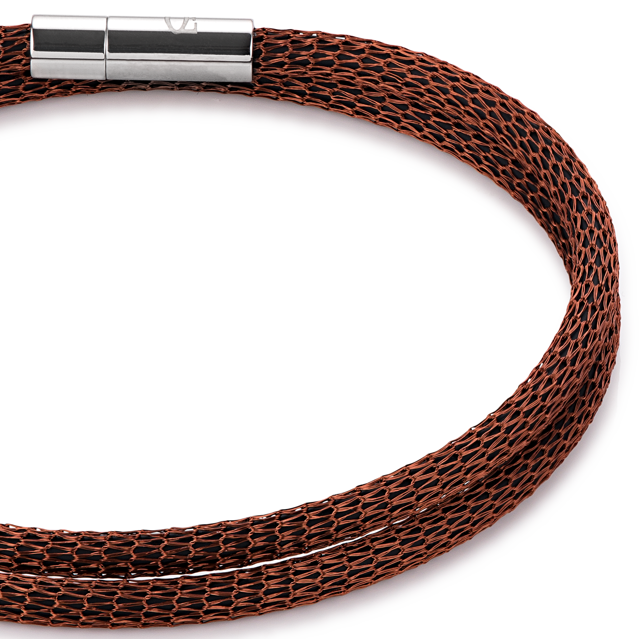 coeur-de-lion-mesh-armband-versilbert-emailliert-braun-36-cm image 2