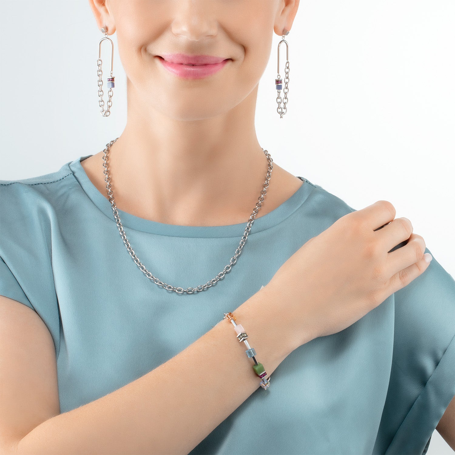 coeur-de-lion-geocube-iconic-boho-armband-silber-multicolor image 5