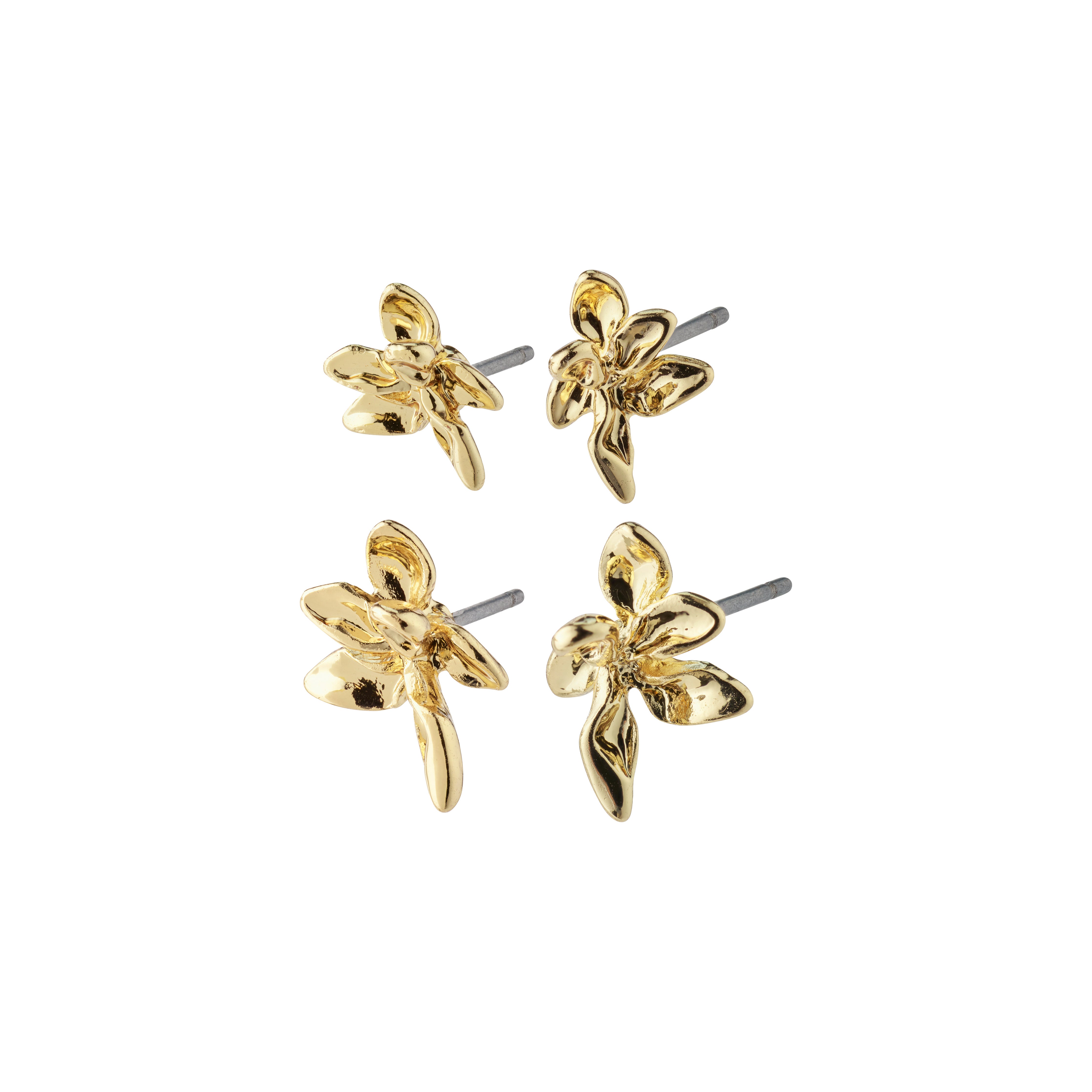 pilgrim-riko-ohrringe-2-in-1-set-vergoldet-4-organische-ohrstecker image 1