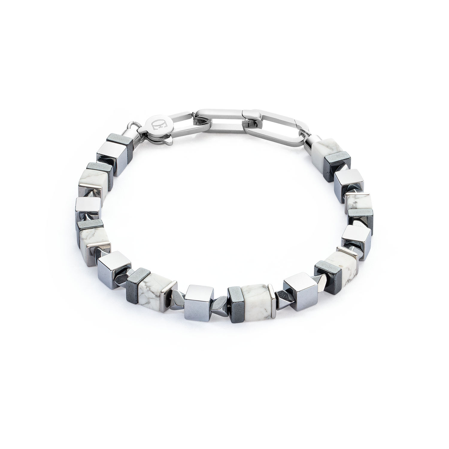 coeur-de-lion-armband-precious-cubes-wei-silber-edelstein-edelstahl image 1