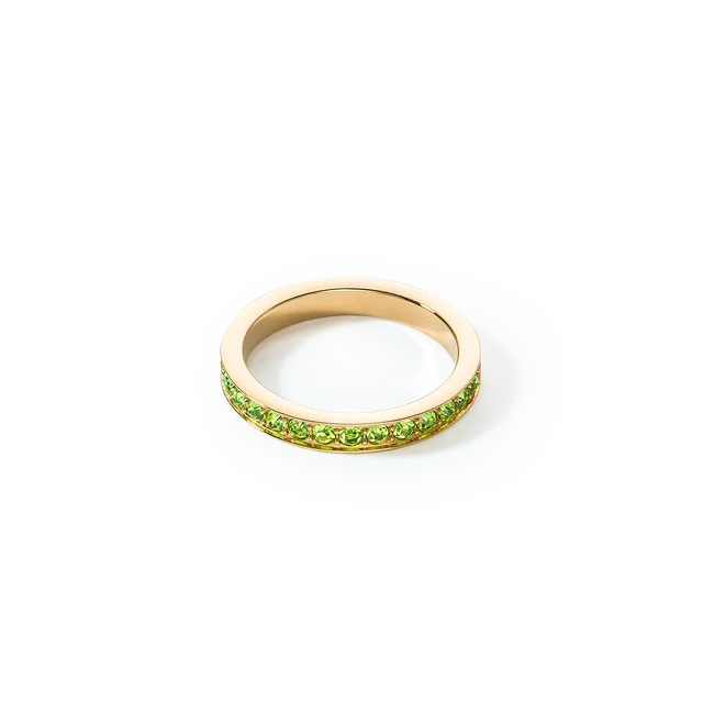 coeur-de-lion-ring-edelstahl-und-kristalle-slim-gold-gr-n image 1