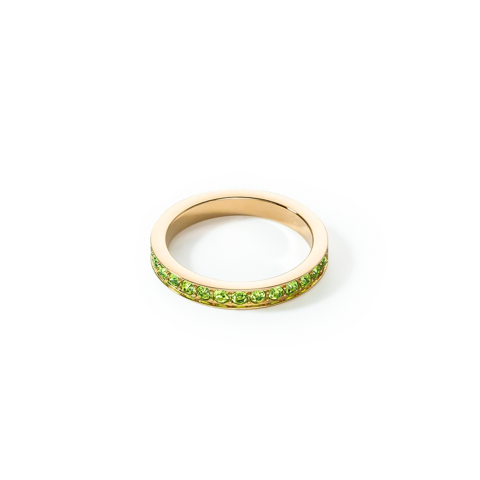 coeur-de-lion-ring-edelstahl-und-kristalle-slim-gold-gr-n image 1