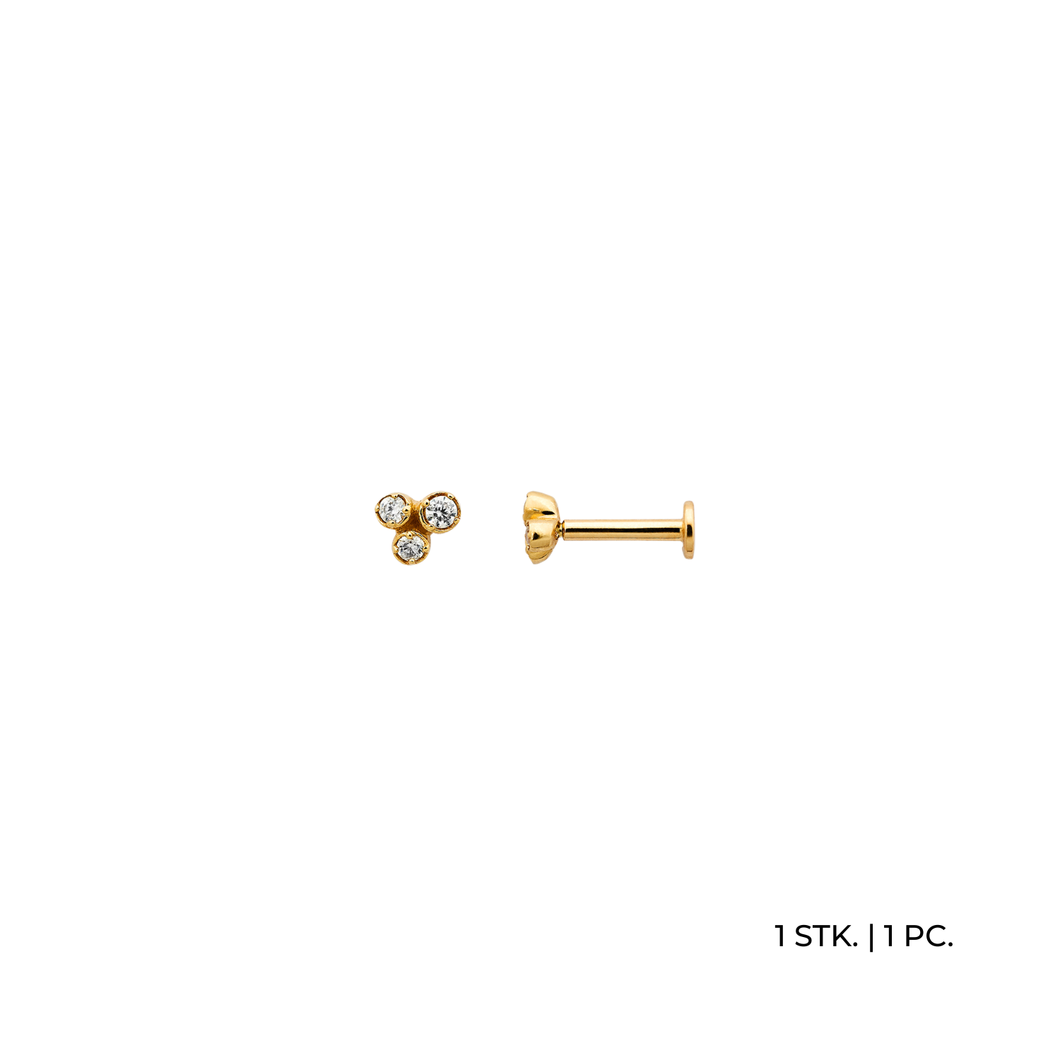 xenox-fine-tria-piercing-585-gelbgold-mit-3-zirkonia-xg14k8003g image 1