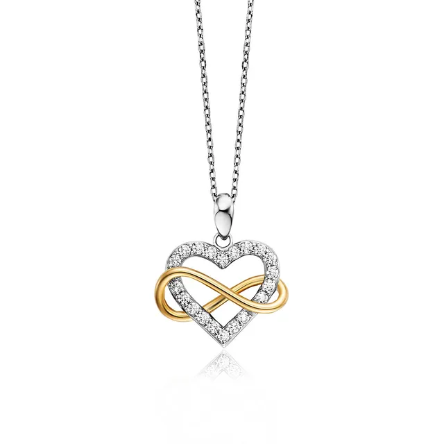julie-julsen-kette-mit-anh-nger-heart-infinity-bicolor-mit-20-zirkonia-silber-92 image 1