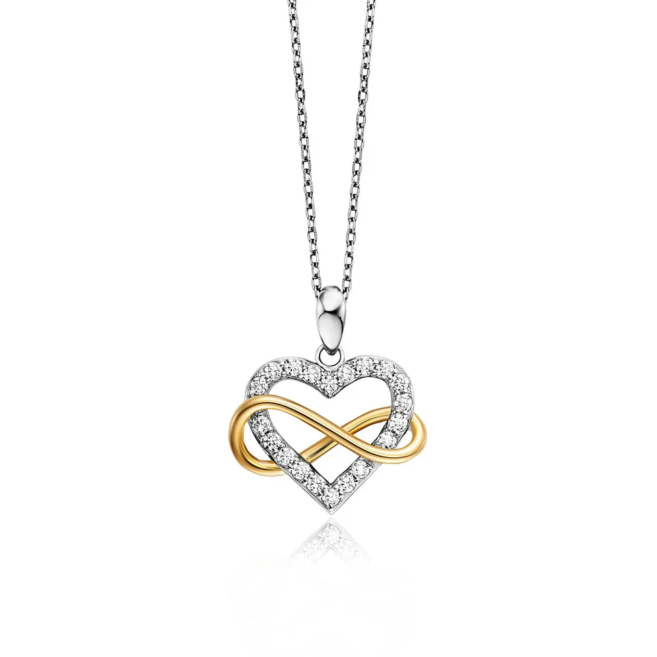 julie-julsen-kette-mit-anh-nger-heart-infinity-bicolor-mit-20-zirkonia-silber-92 image 1