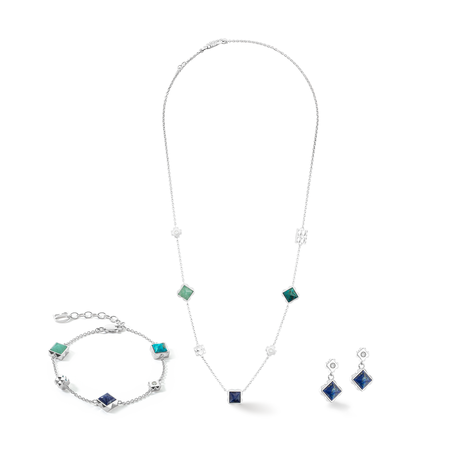 coeur-de-lion-station-collection-halskette-silber-blau-42-cm image 3