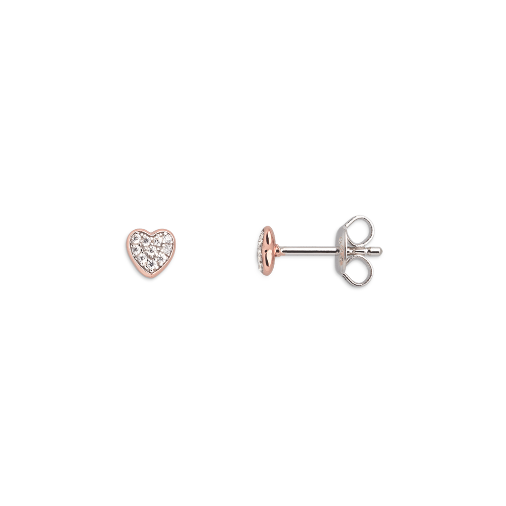 xenox-love-story-ohrringe-925-sterlingsilber-ros-vergoldet-herz-zirkonia image 1