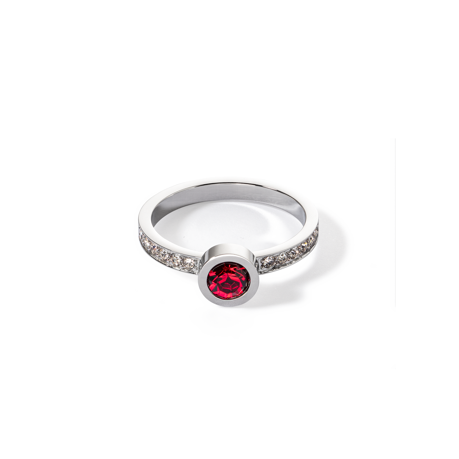 coeur-de-lion-sparkling-dots-ring-silber-rot-strass image 1