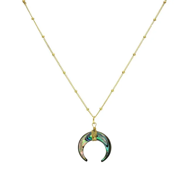 purelei-paua-kette-mit-sichelmond-anh-nger-aus-abalone image 1