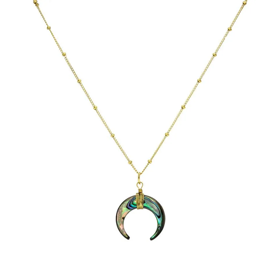 purelei-paua-kette-mit-sichelmond-anh-nger-aus-abalone image 1
