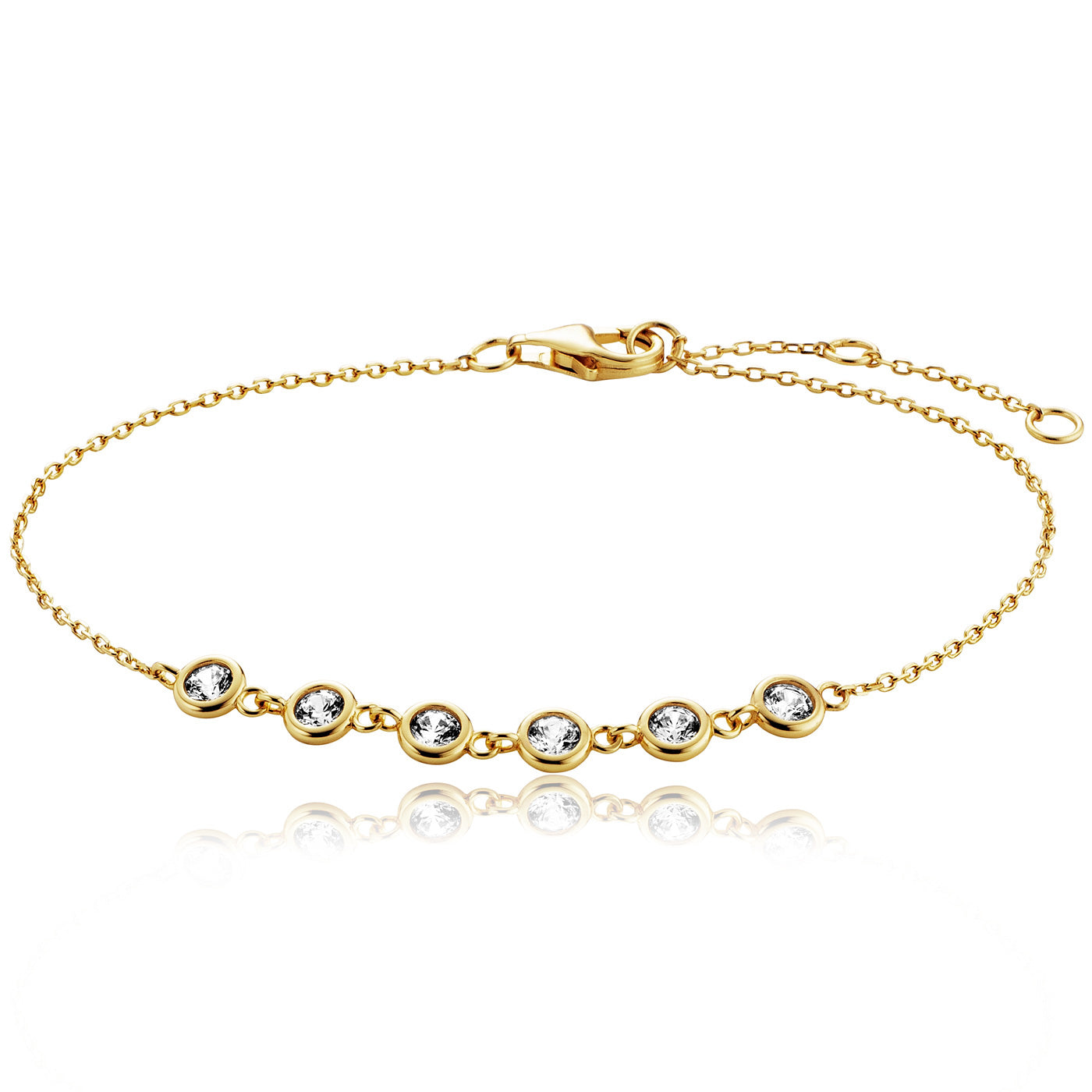 julie-julsen-armband-crystal-line-silber-vergoldet-mit-6-wei-en-zirkonia image 1