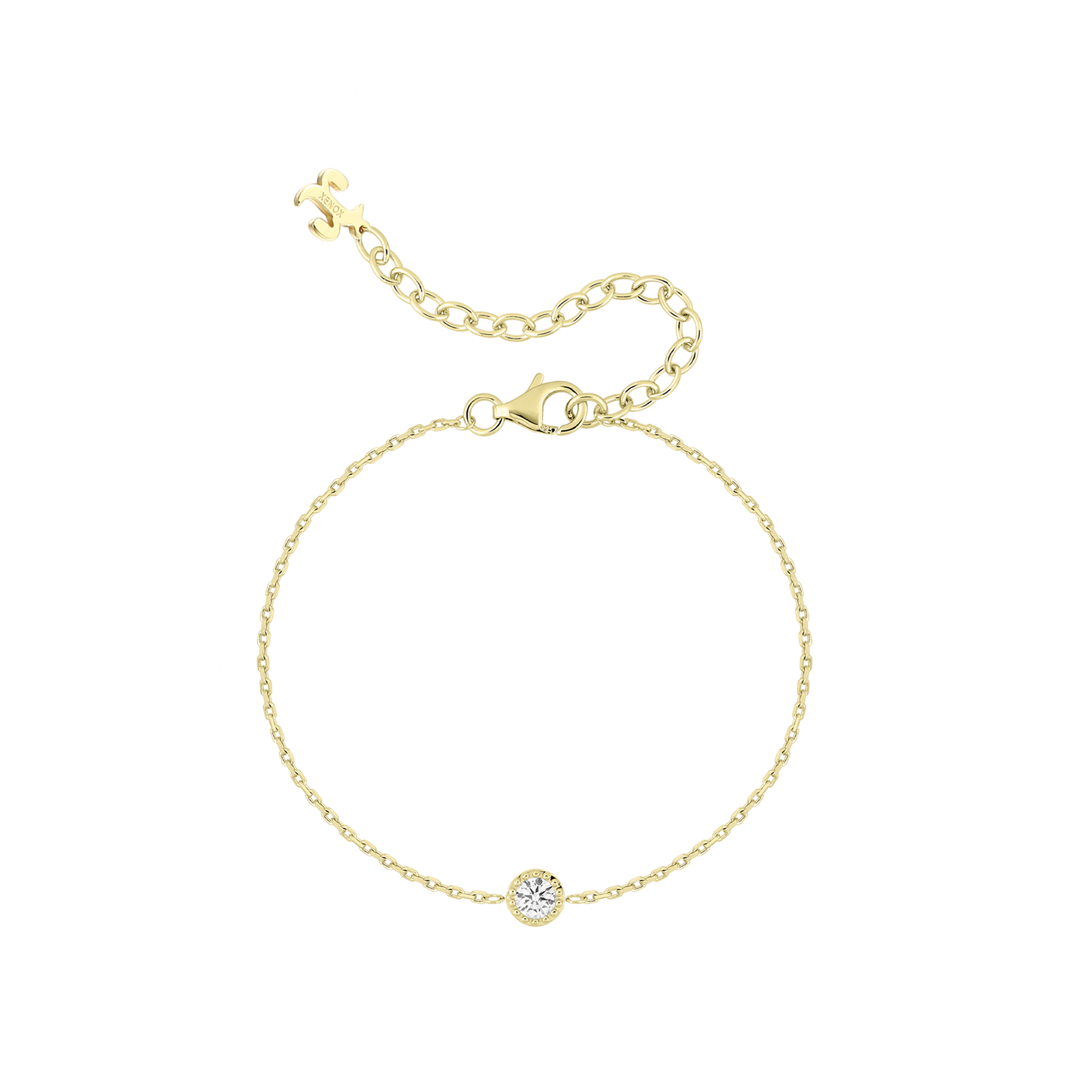 xenox-beaded-zarge-armband-925-sterlingsilber-mit-lab-grown-diamonds-xl7003g image 1