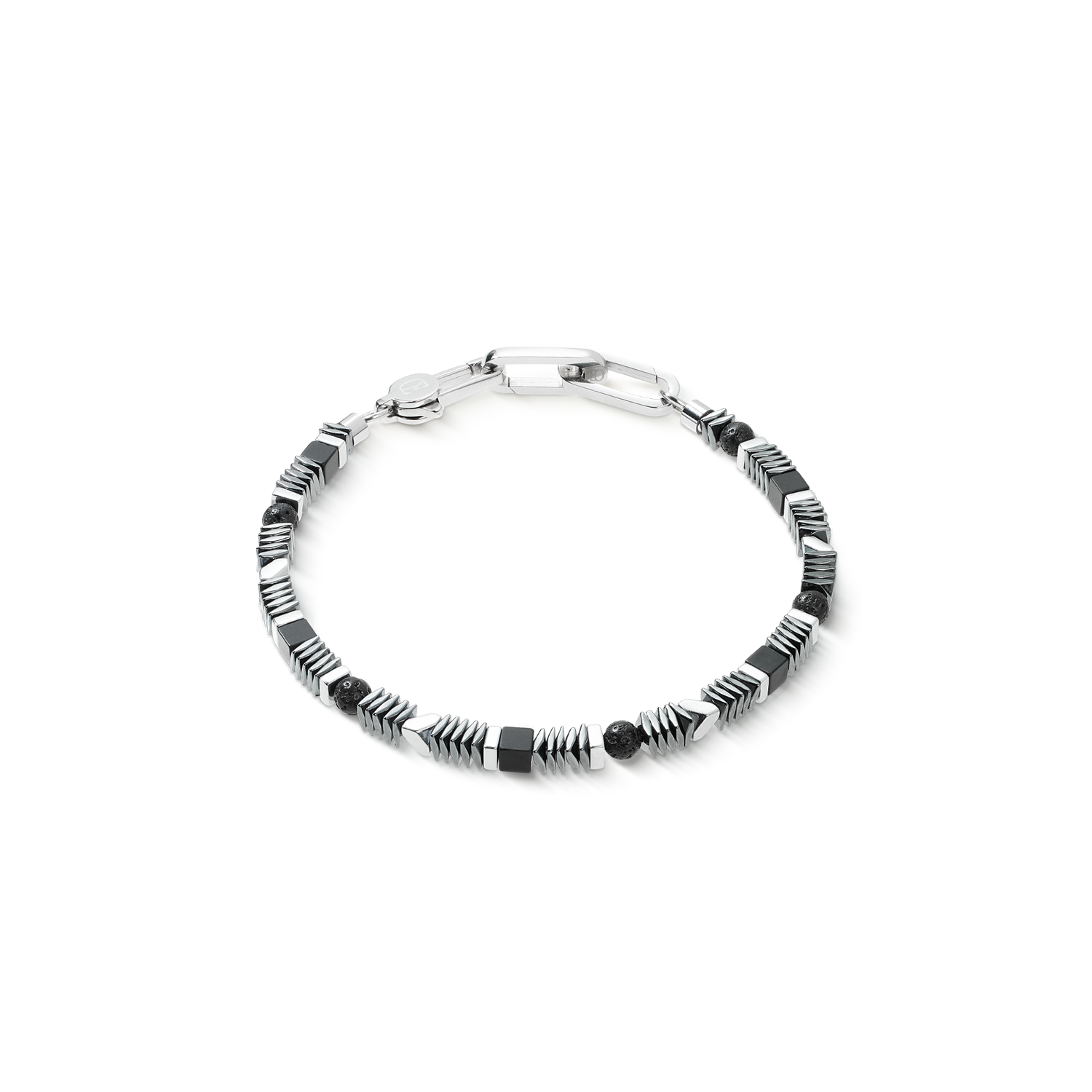 coeur-de-lion-armband-cadence-shape-mix-schwarz-silber image 1