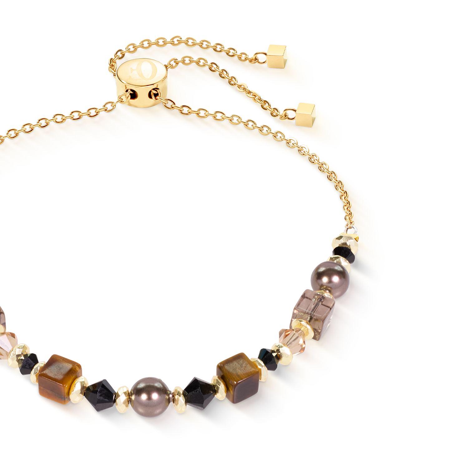 coeur-de-lion-armband-slider-earth-gold-14-22-cm-tigerauge-rauchquarz image 2