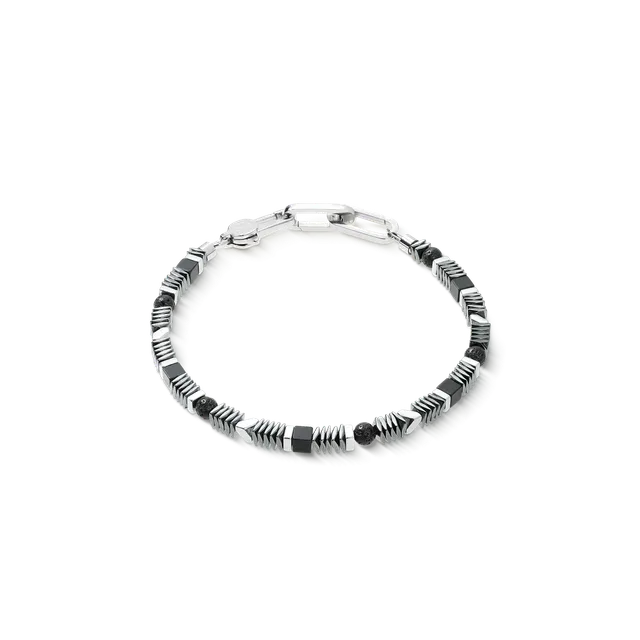 coeur-de-lion-armband-cadence-shape-mix-schwarz-silber image 1