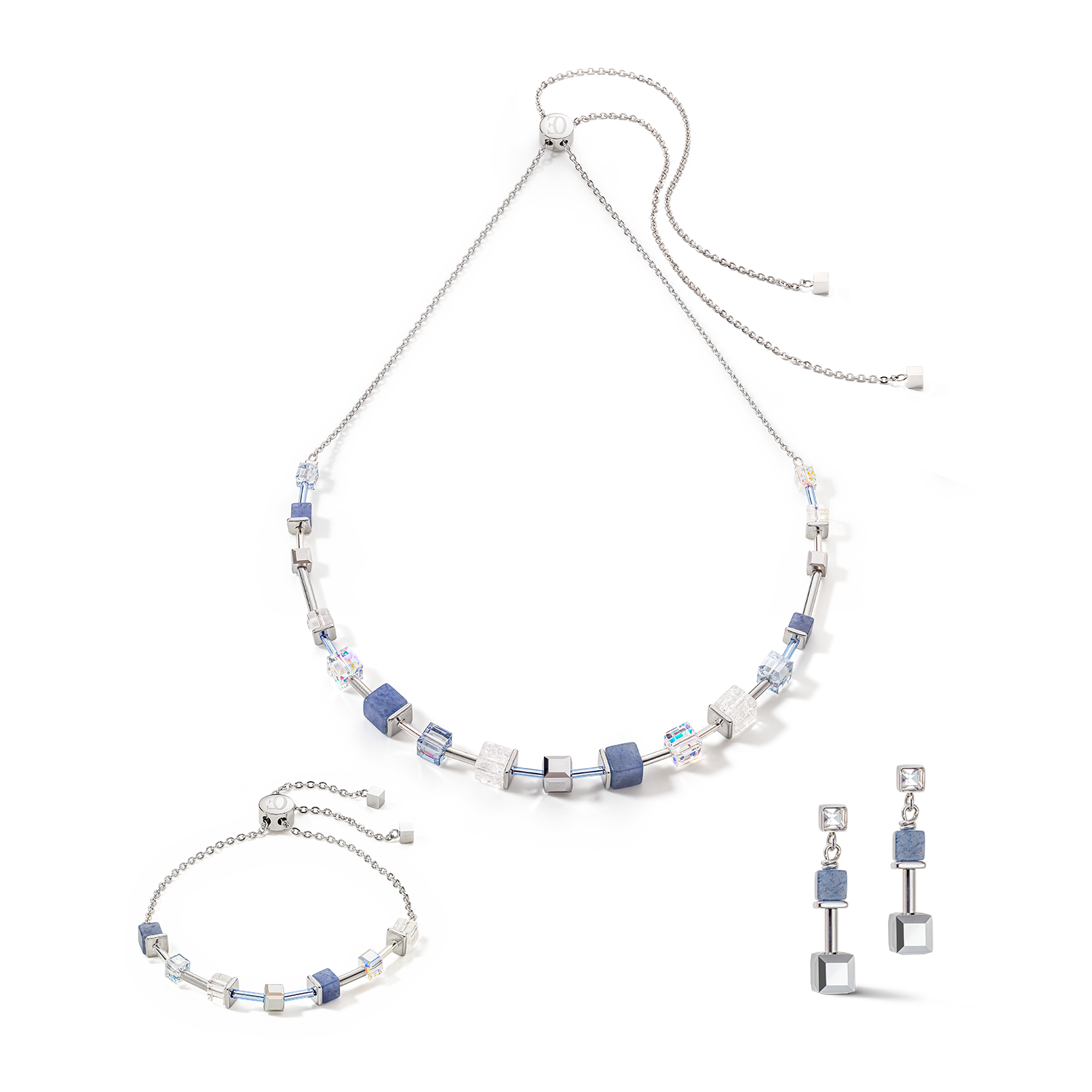 coeur-de-lion-geocube-precious-armband-silber-blau-mit-slider image 3