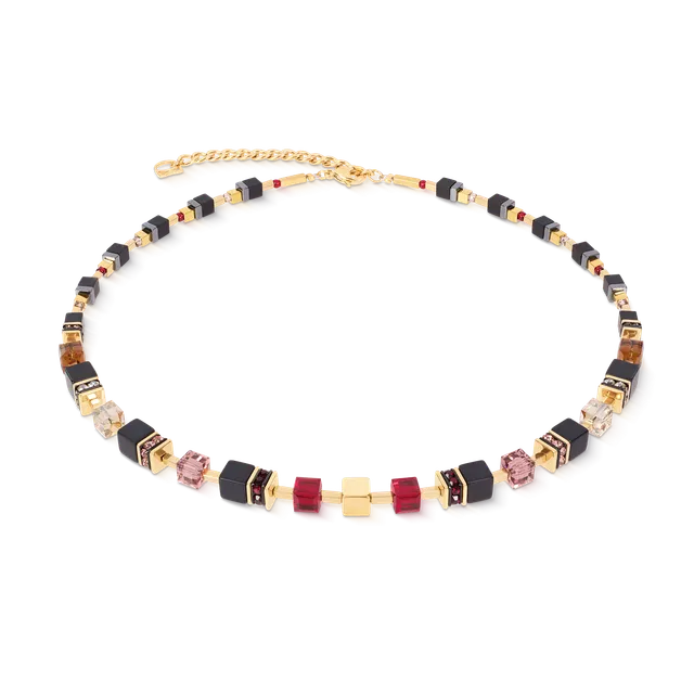 coeur-de-lion-geocube-precious-classic-halskette-ruby-noir-schwarz-gold image 1