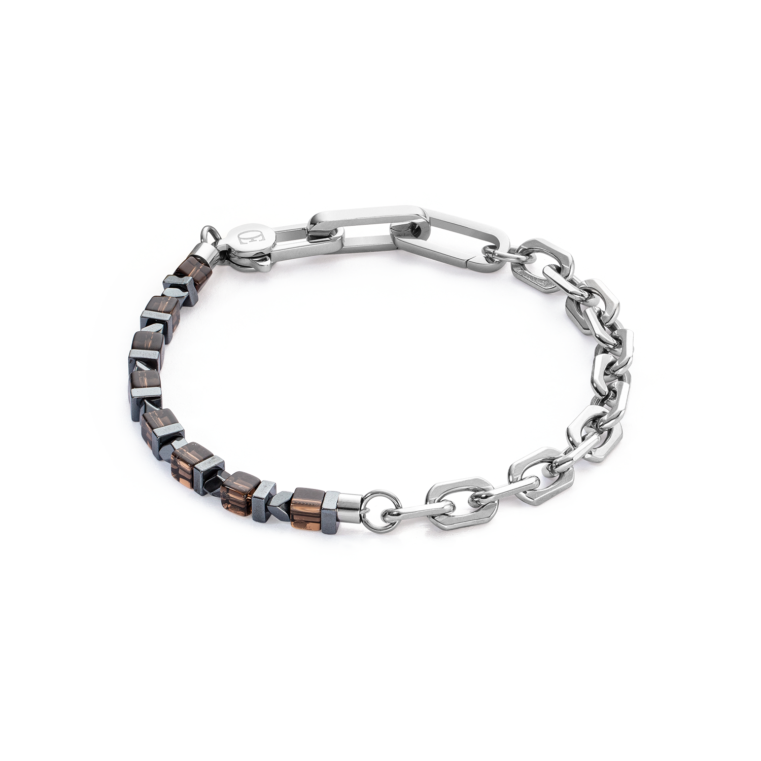 coeur-de-lion-precious-fusion-gliederkette-armband-braun-silber image 1