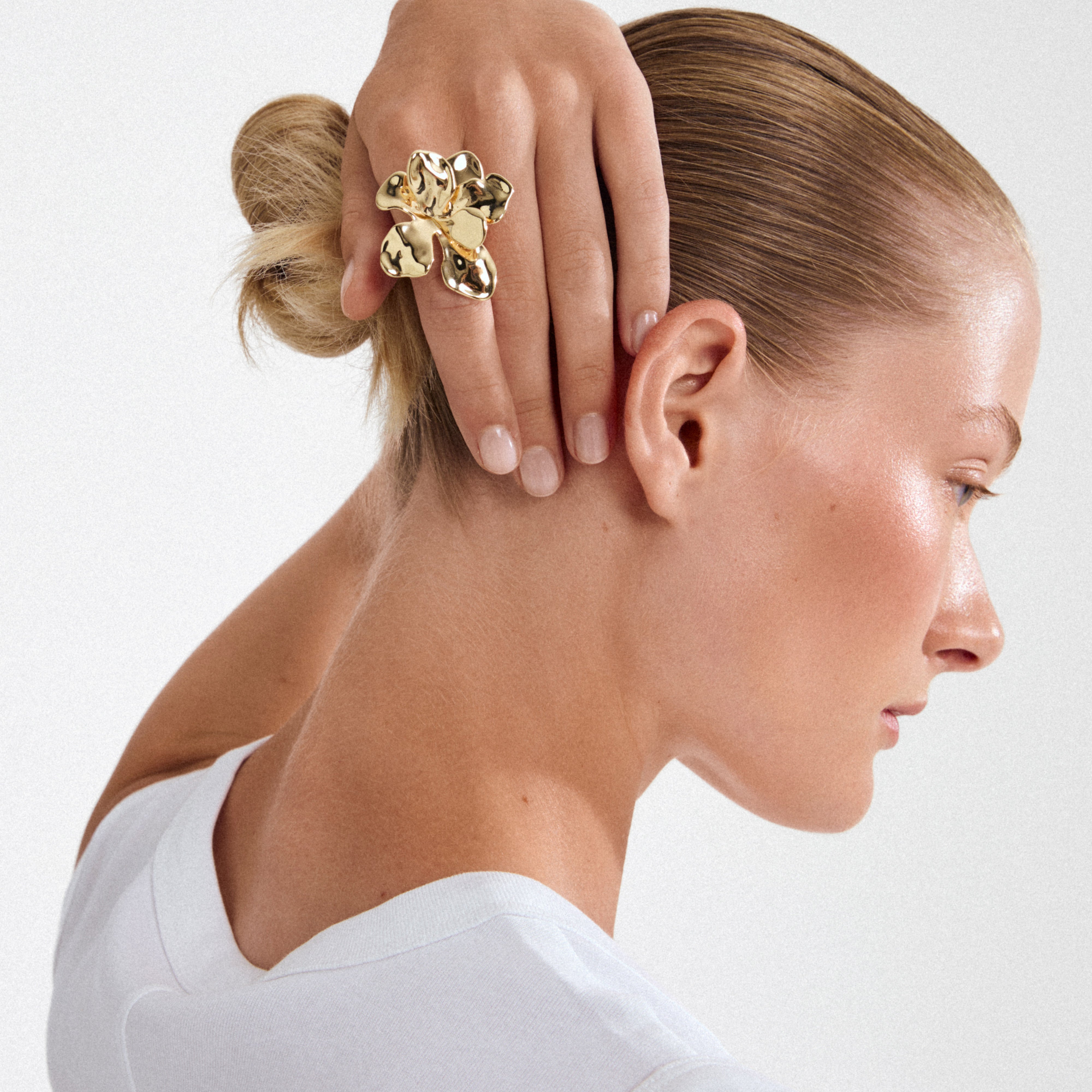 pilgrim-lunith-ring-goldplattiert-xxl-blume-verstellbar image 3