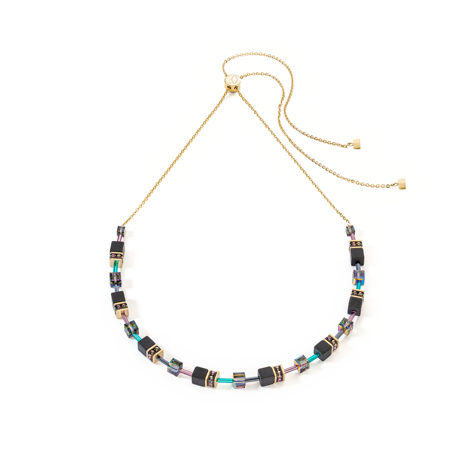 coeur-de-lion-geocube-iconic-nature-chain-halskette-schwarz-multicolor-gold image 1