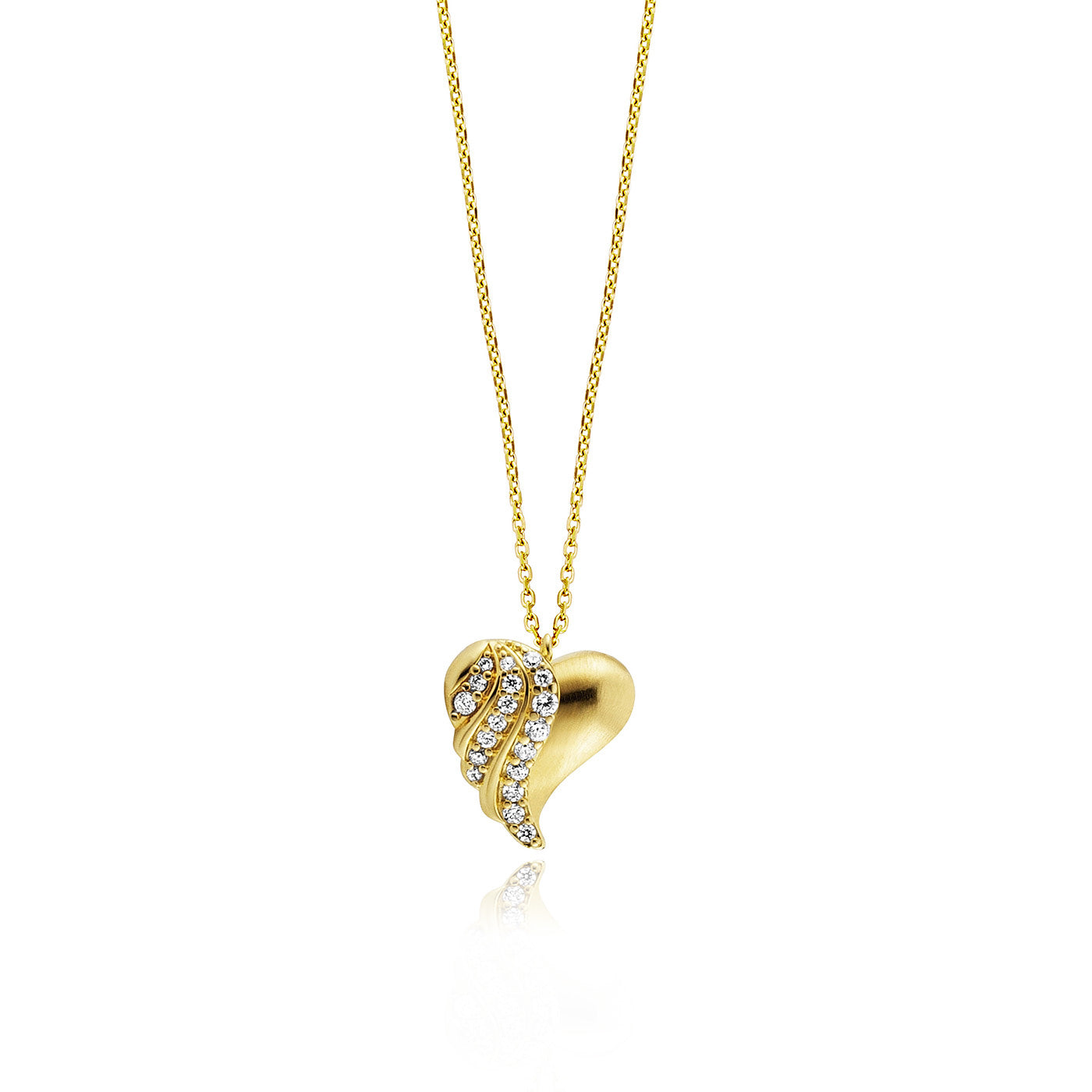 julie-julsen-kette-mit-anh-nger-heart-silber-vergoldet-mit-19-wei-en-zirkonia image 1