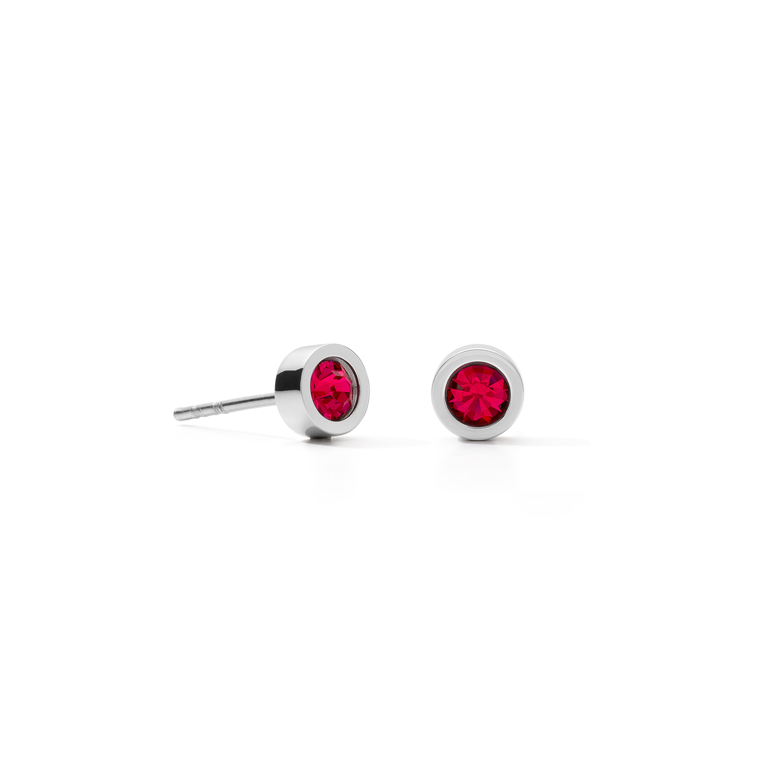 coeur-de-lion-iconic-ohrstecker-sparkling-dot-silber-rot-0-5-cm image 1