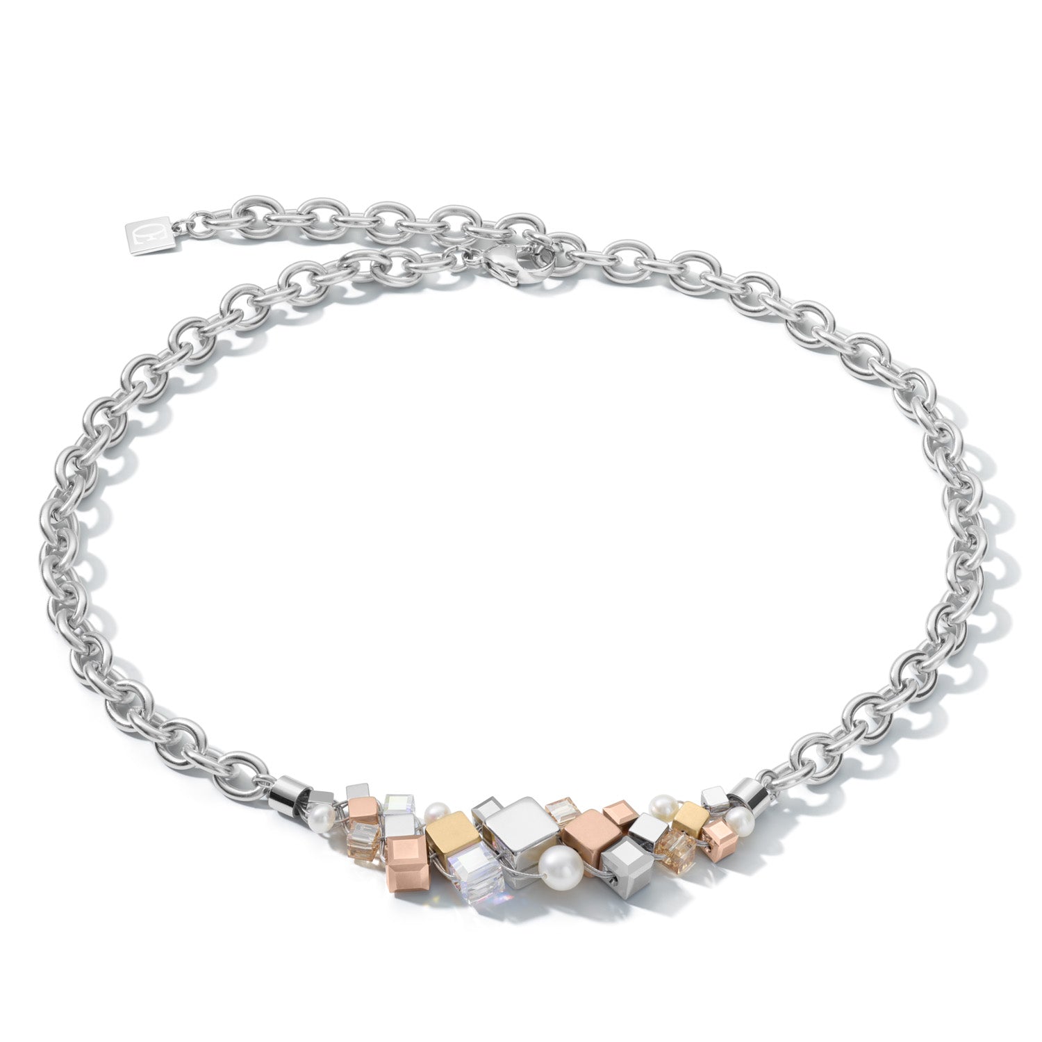 coeur-de-lion-geocube-halskette-cluster-s-wasserperlen-chunky-chain-tricolor image 1
