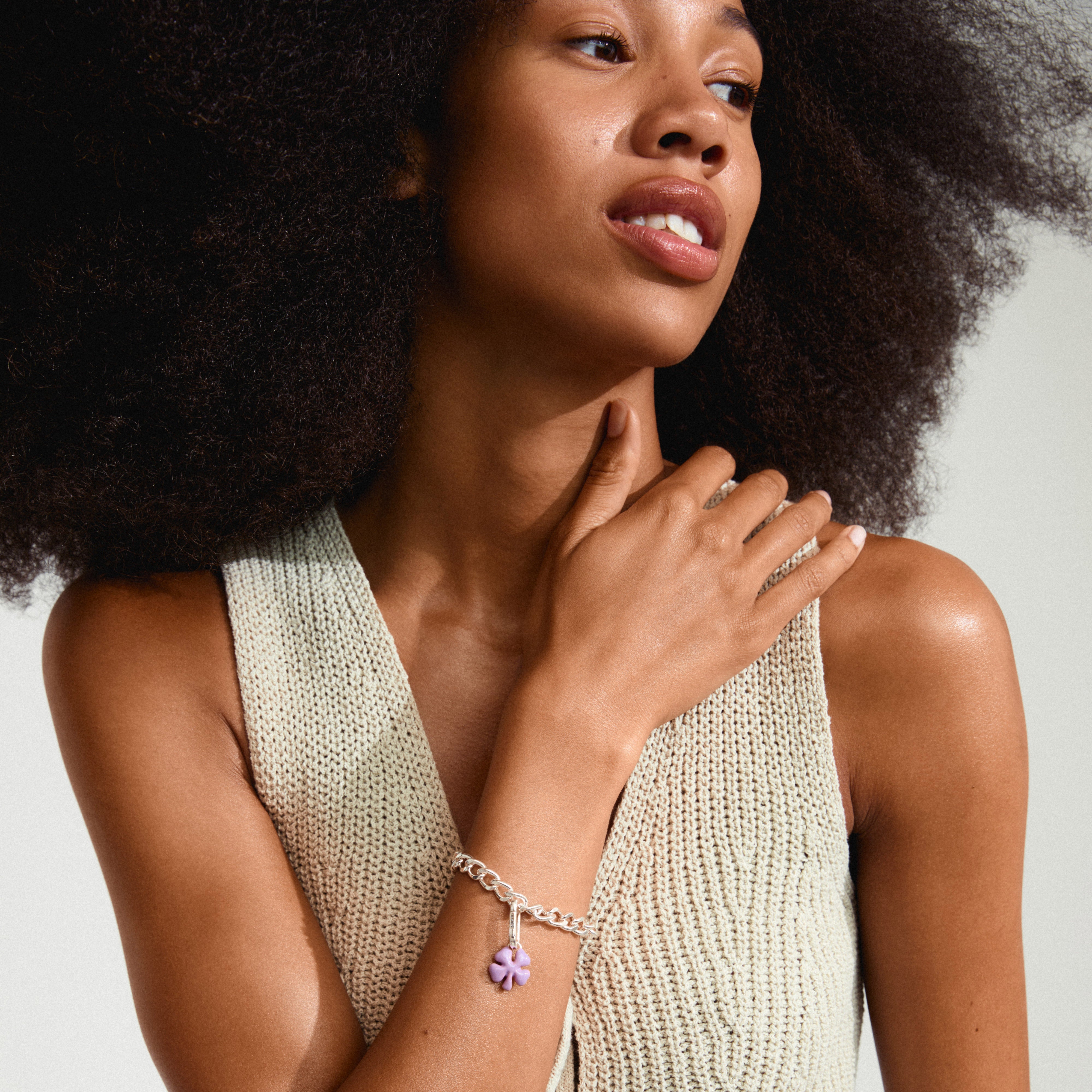 pilgrim-charm-kleeblatt-anh-nger-versilbert-violett image 3