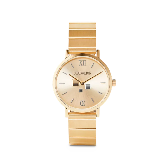 coeur-de-lion-uhr-rund-gold-sunray-monochrome-edelstahl-gold image 1