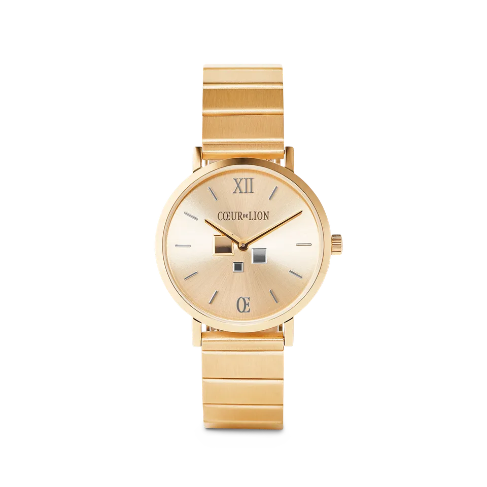 coeur-de-lion-uhr-rund-gold-sunray-monochrome-edelstahl-gold image 1