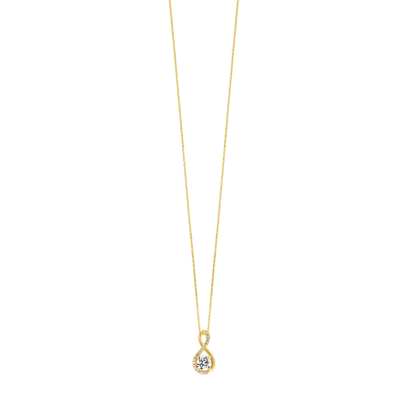 julie-julsen-infinity-kette-mit-anh-nger-silber-925-vergoldet-mit-20-wei-en-zirk image 3