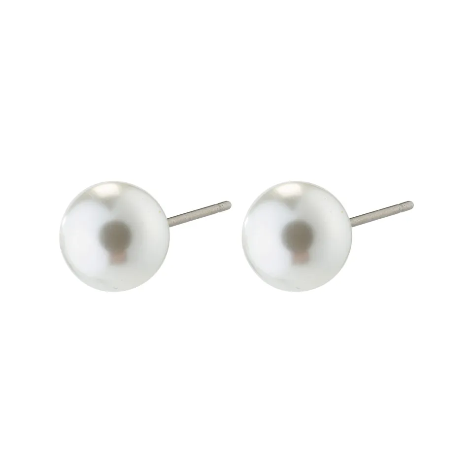 pilgrim-jorie-ohrstecker-versilbert-perle-muschelglas image 1