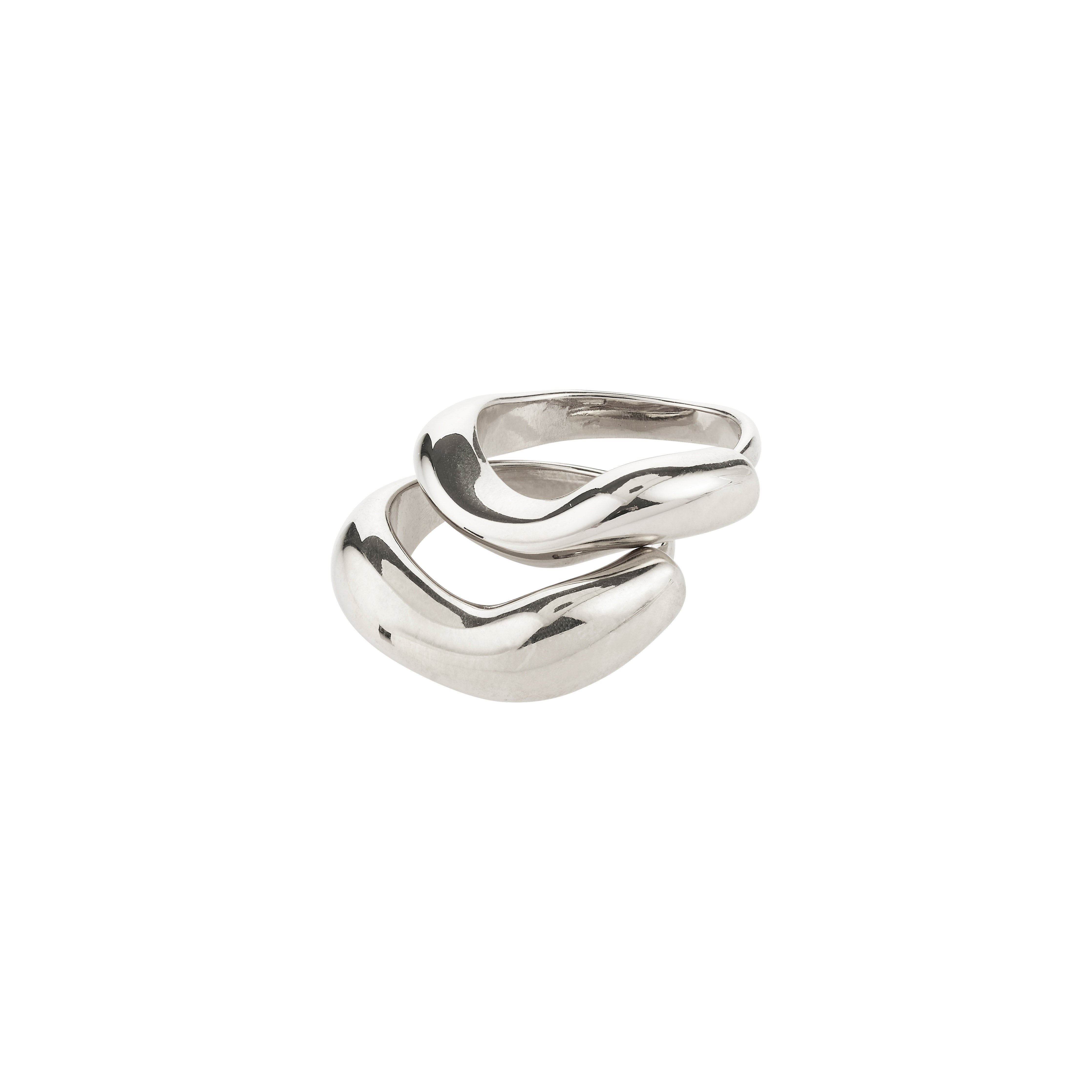 pilgrim-callaway-ring-set-2-in-1-versilbert-wellenf-rmig-verstellbar image 1