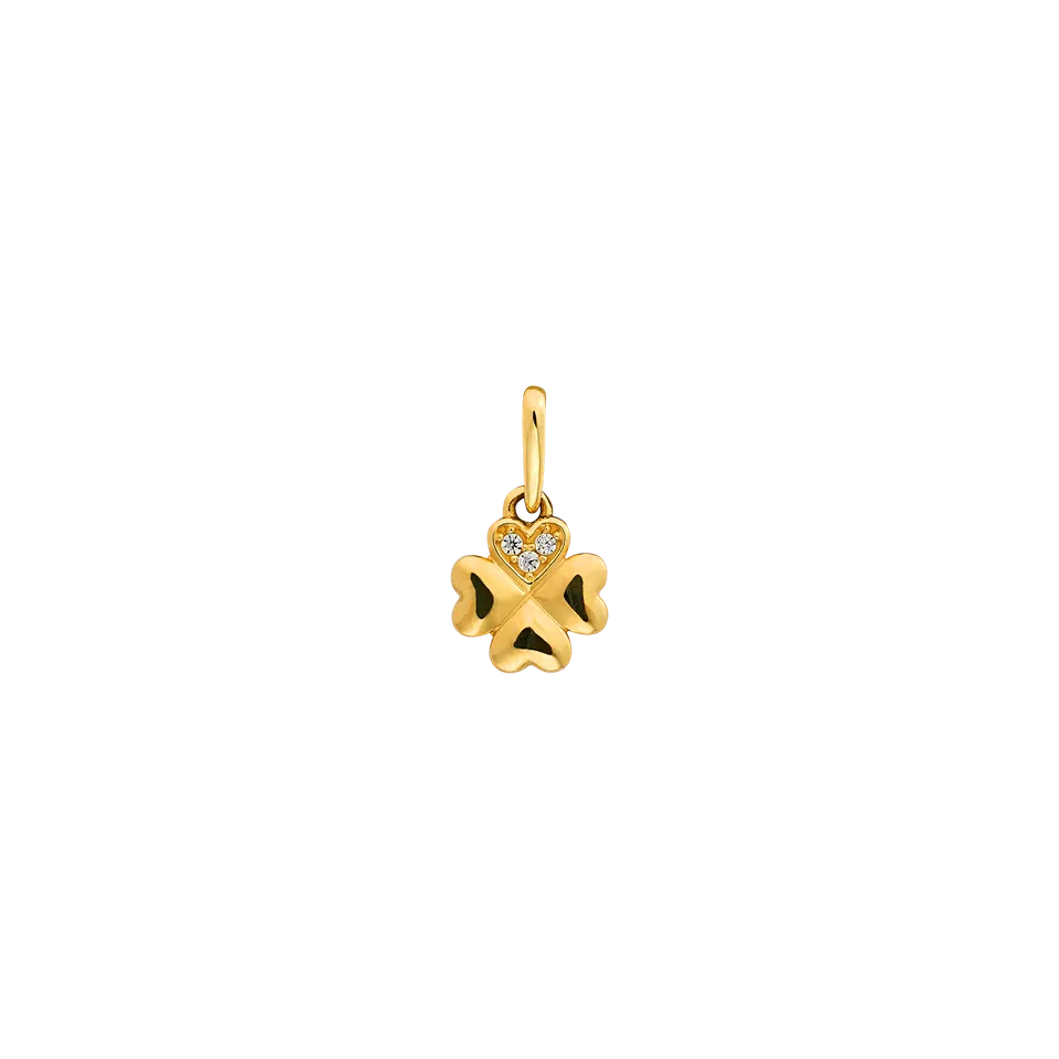xenox-fine-clover-luck-anh-nger-585-gelbgold-kleeblatt-zirkonia image 1