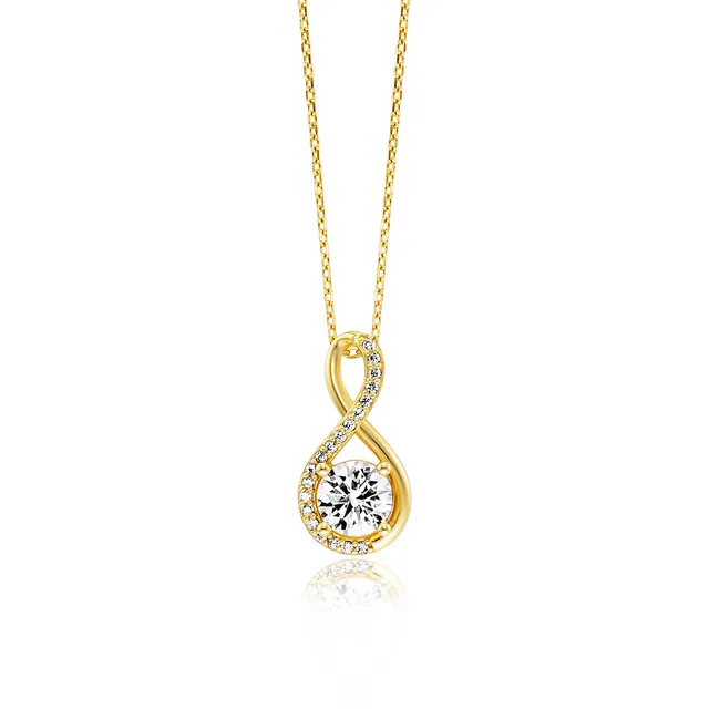 julie-julsen-infinity-kette-mit-anh-nger-silber-925-vergoldet-mit-20-wei-en-zirk image 1