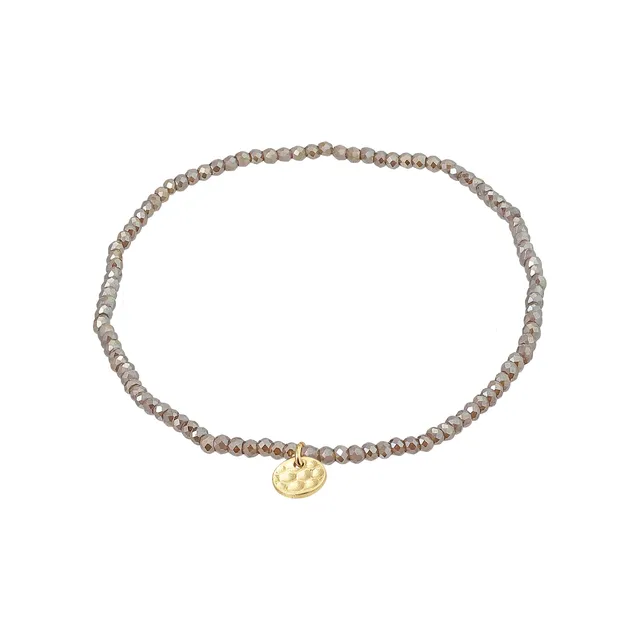 pilgrim-indie-armband-17-cm-glasperlen-grau-vergoldet image 1