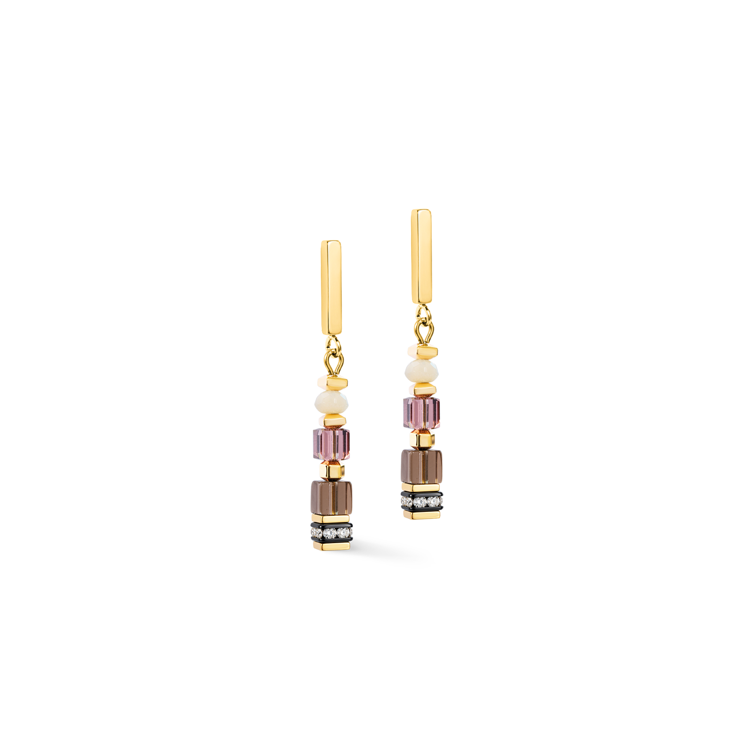 coeur-de-lion-geocube-precious-grace-ohrringe-rose-smoke-gold-4-cm image 1