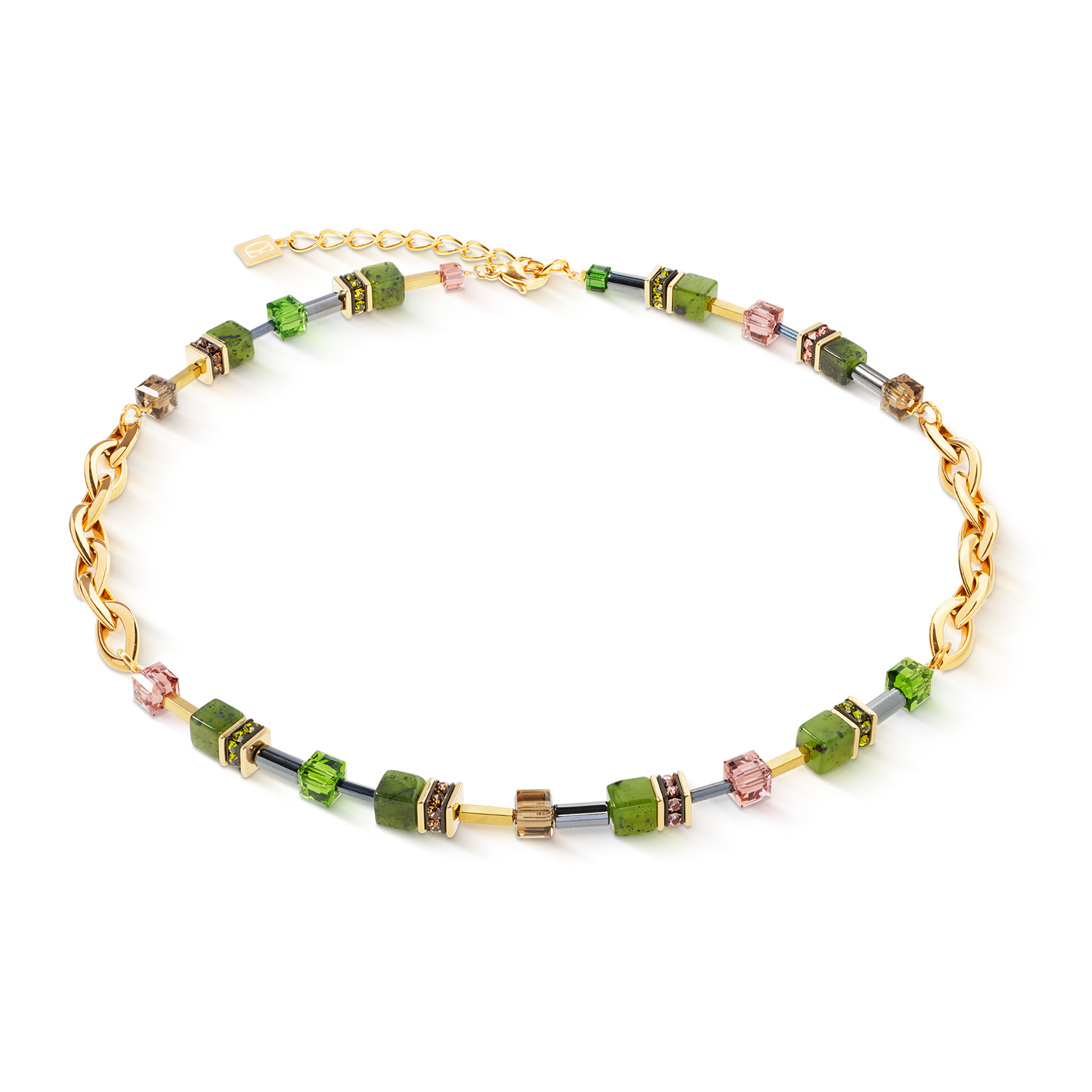 coeur-de-lion-geocube-chunky-chain-halskette-gold-gr-n image 1