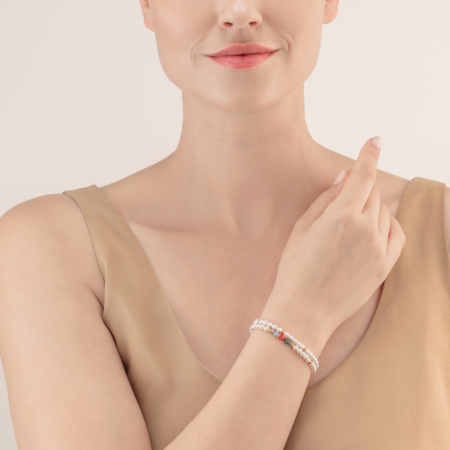 coeur-de-lion-princess-pearls-armband-wrap-around-gold-multicolor image 3