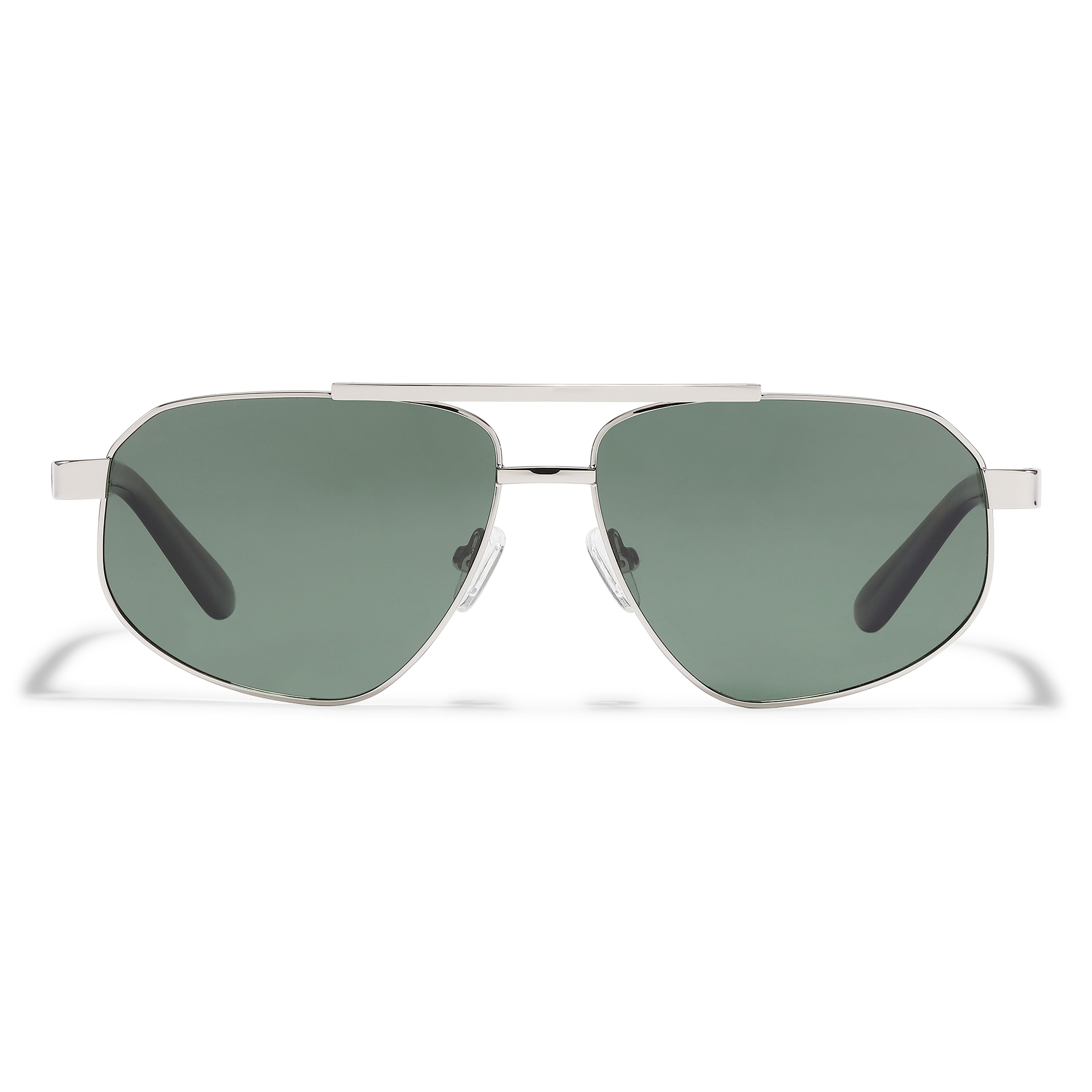 pilgrim-cai-sonnenbrille-braun-silber-piloten-brille-mit-gr-nen-gl-sern image 4
