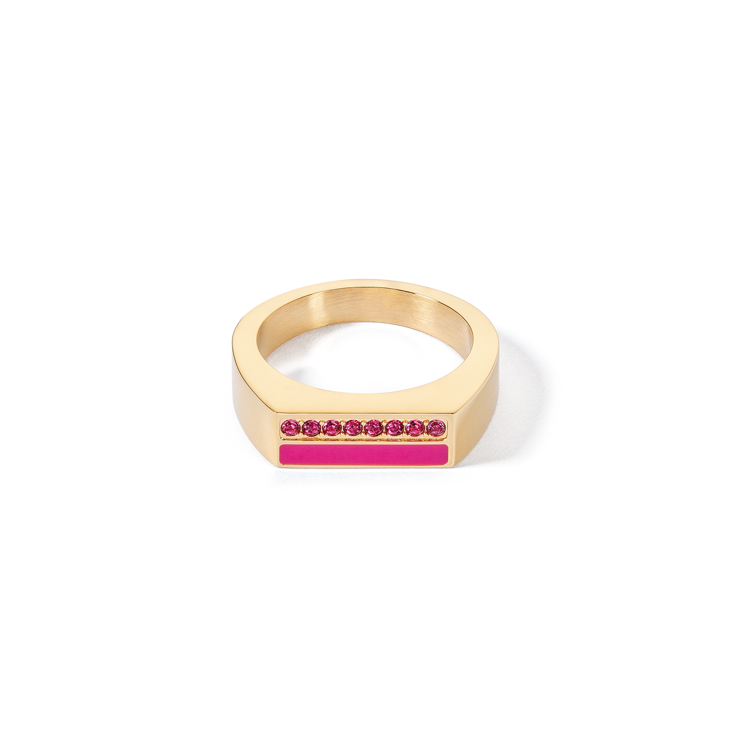 coeur-de-lion-ring-square-stripes-gold-pink image 1