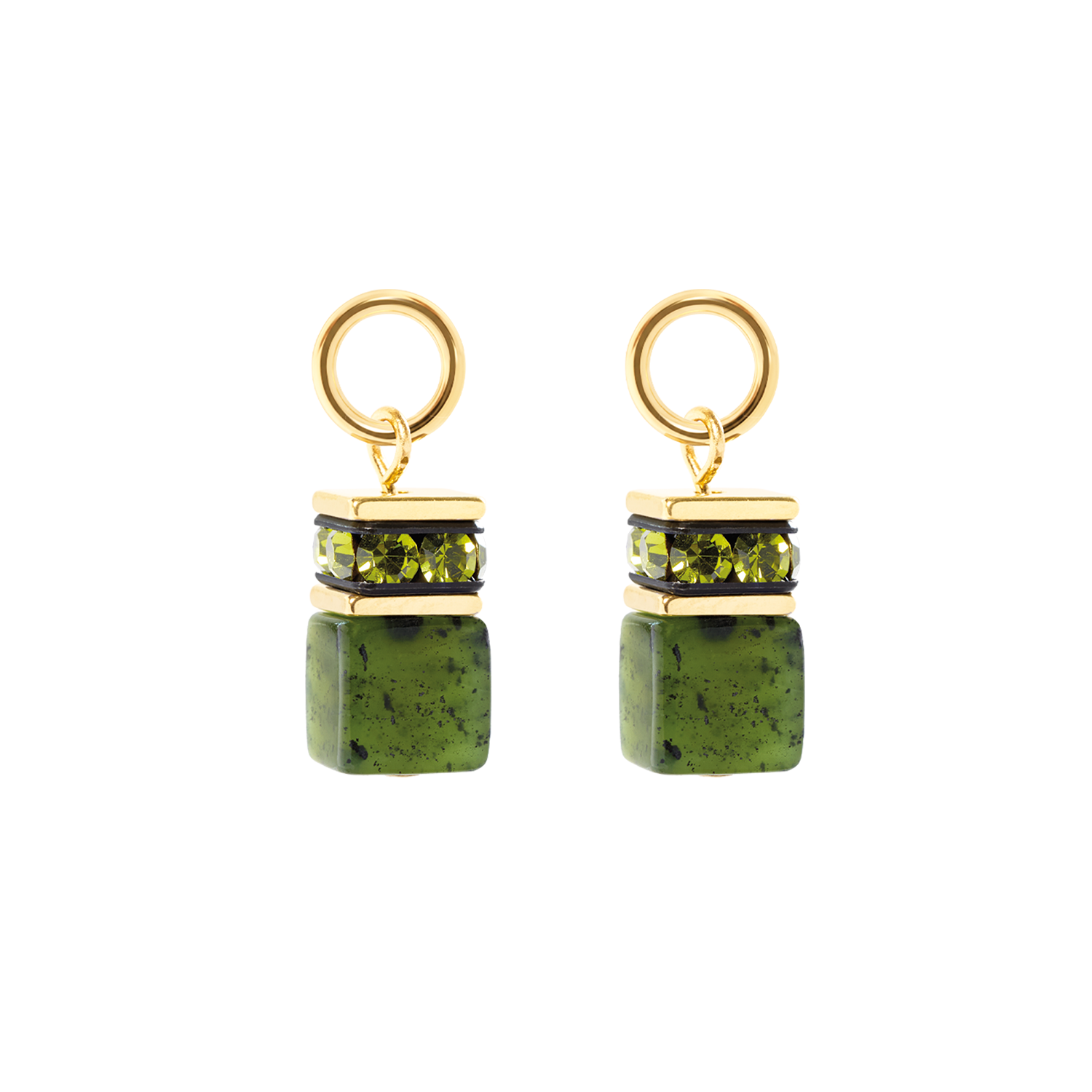coeur-de-lion-ear-me-up-charm-geocube-gold-gr-n-nephrit-einh-nge-charm-1-8-cm image 2