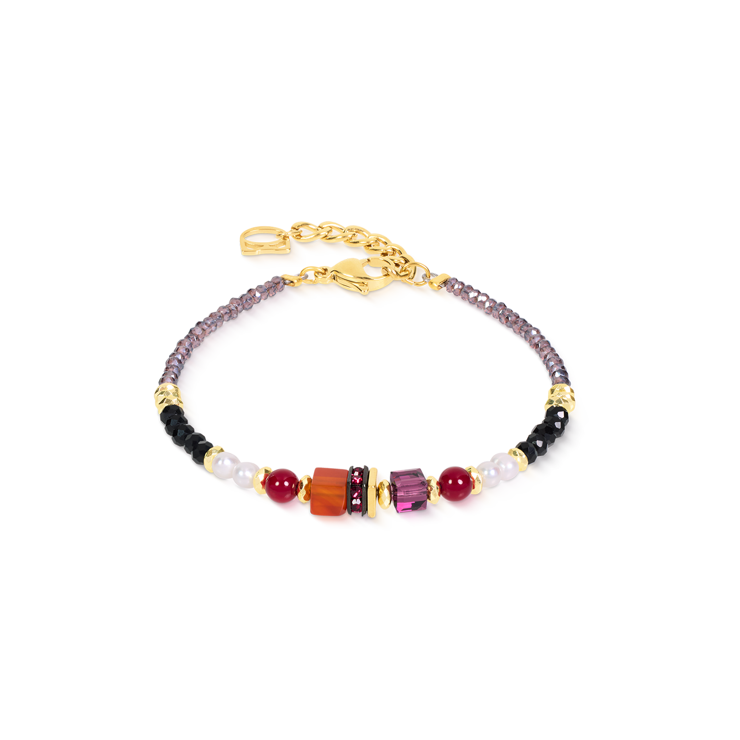 coeur-de-lion-iconic-collection-armband-atelier-ember-gold-rot-17-5-3-cm image 1