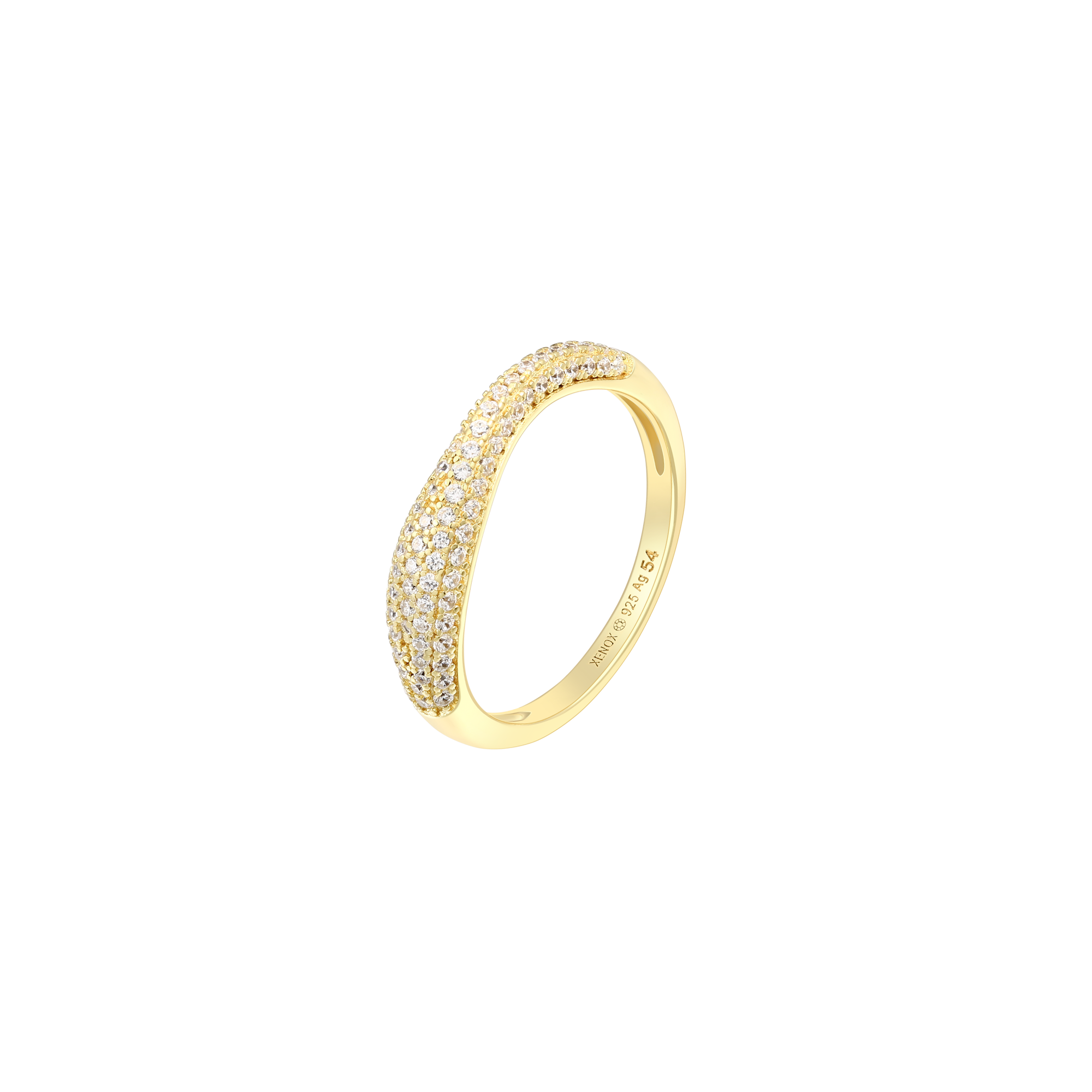 xenox-flow-ring-925-sterlingsilber-rhodiniert-geschwungen-mit-zirkonia image 2