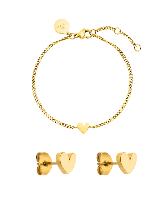purelei-daily-love-set-tiny-heart-armband-und-ohrringe-schmuckset-aus-edelstahl image 1