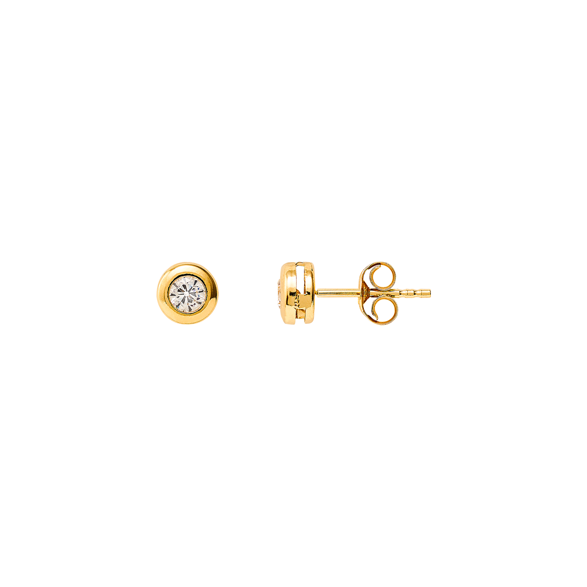 xenox-fine-zarge-mini-bold-ohrringe-585-gelbgold-zirkonia-3-mm-xg14k4039g image 1