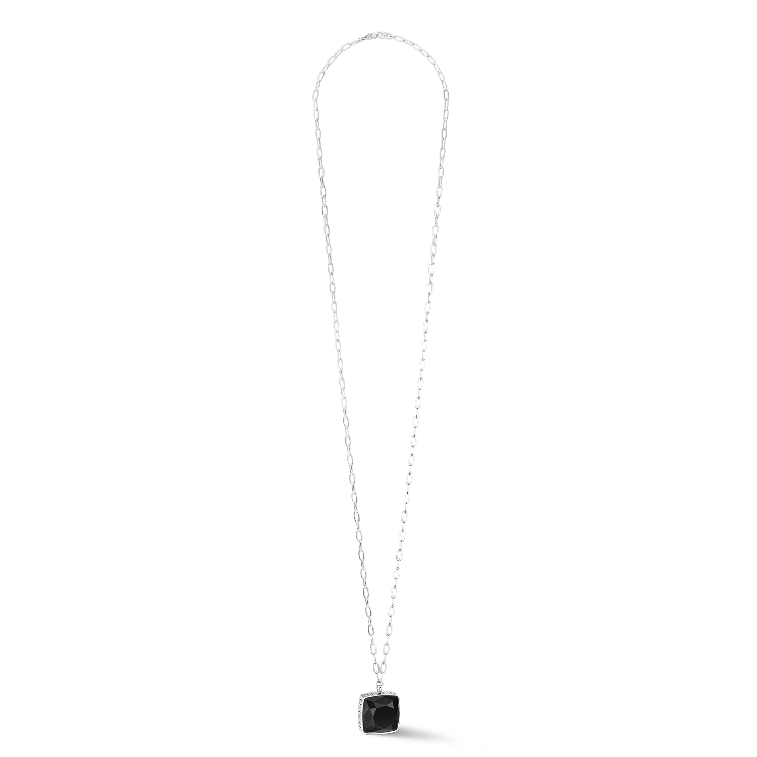 coeur-de-lion-oe-amulett-square-onyx-halskette-silber-schwarz image 1