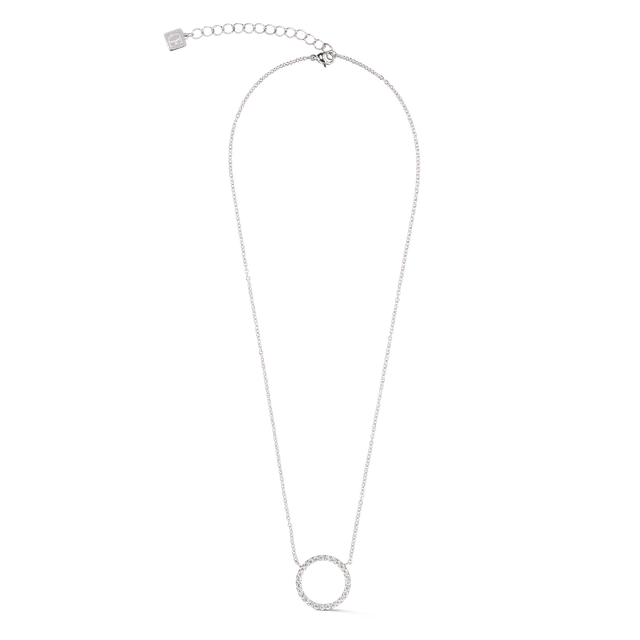 coeur-de-lion-sparkling-circle-halskette-silber-kristall image 1