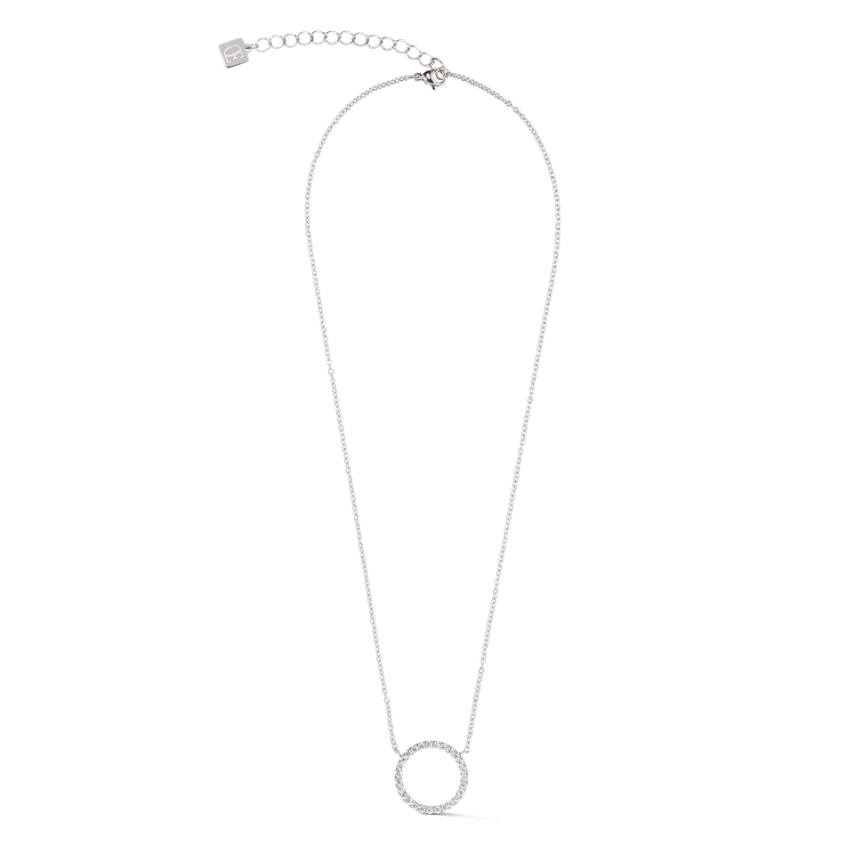 coeur-de-lion-sparkling-circle-halskette-silber-kristall image 1