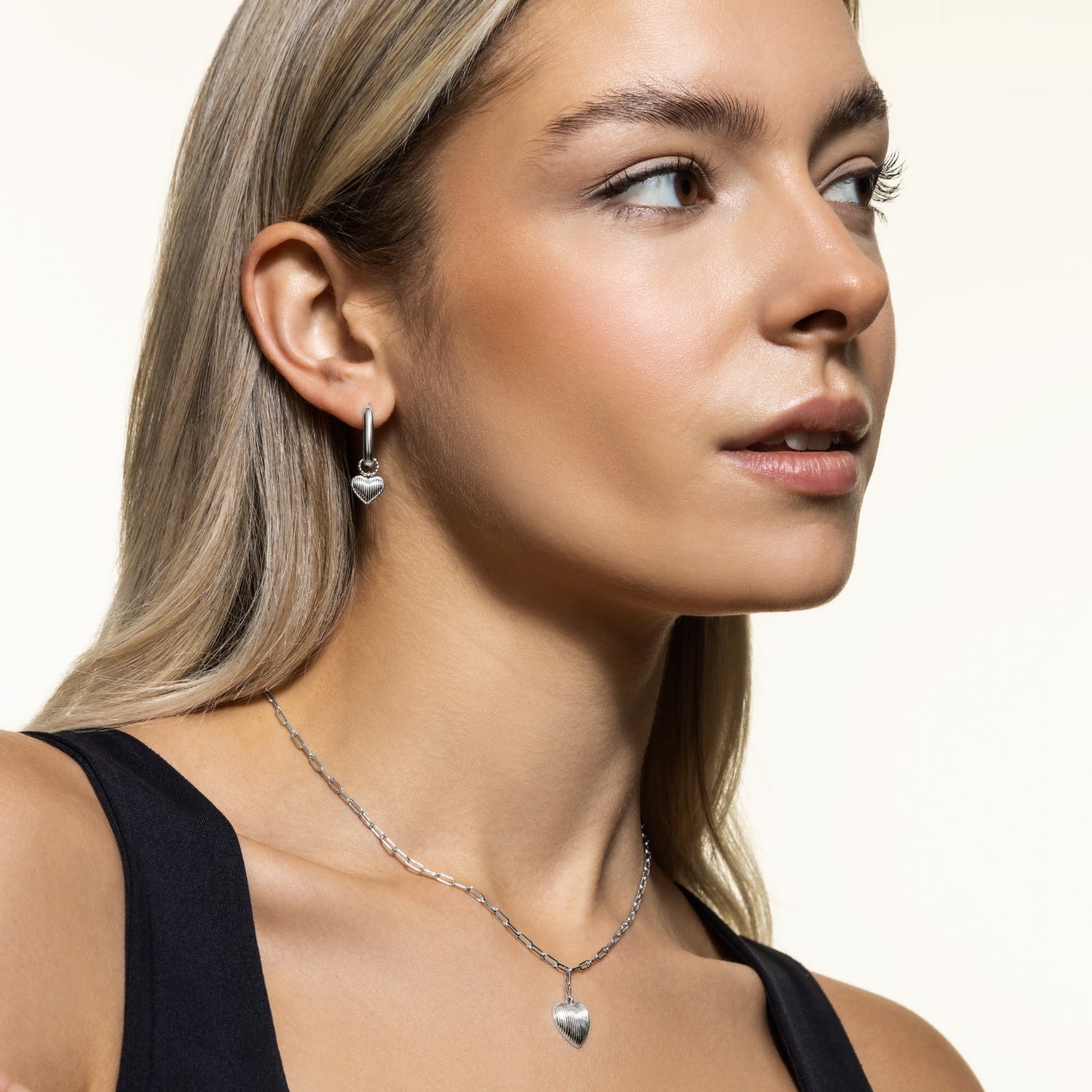 xenox-heartbeat-ohrringe-925-sterlingsilber-rhodiniert-mit-herzanh-nger image 5
